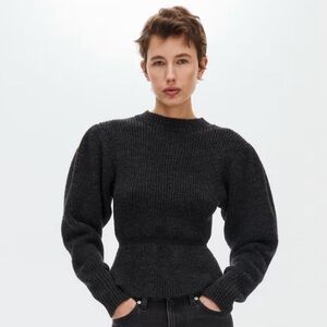 H&M Charcoal Ribbed Turtleneck Sweater Sz Medium